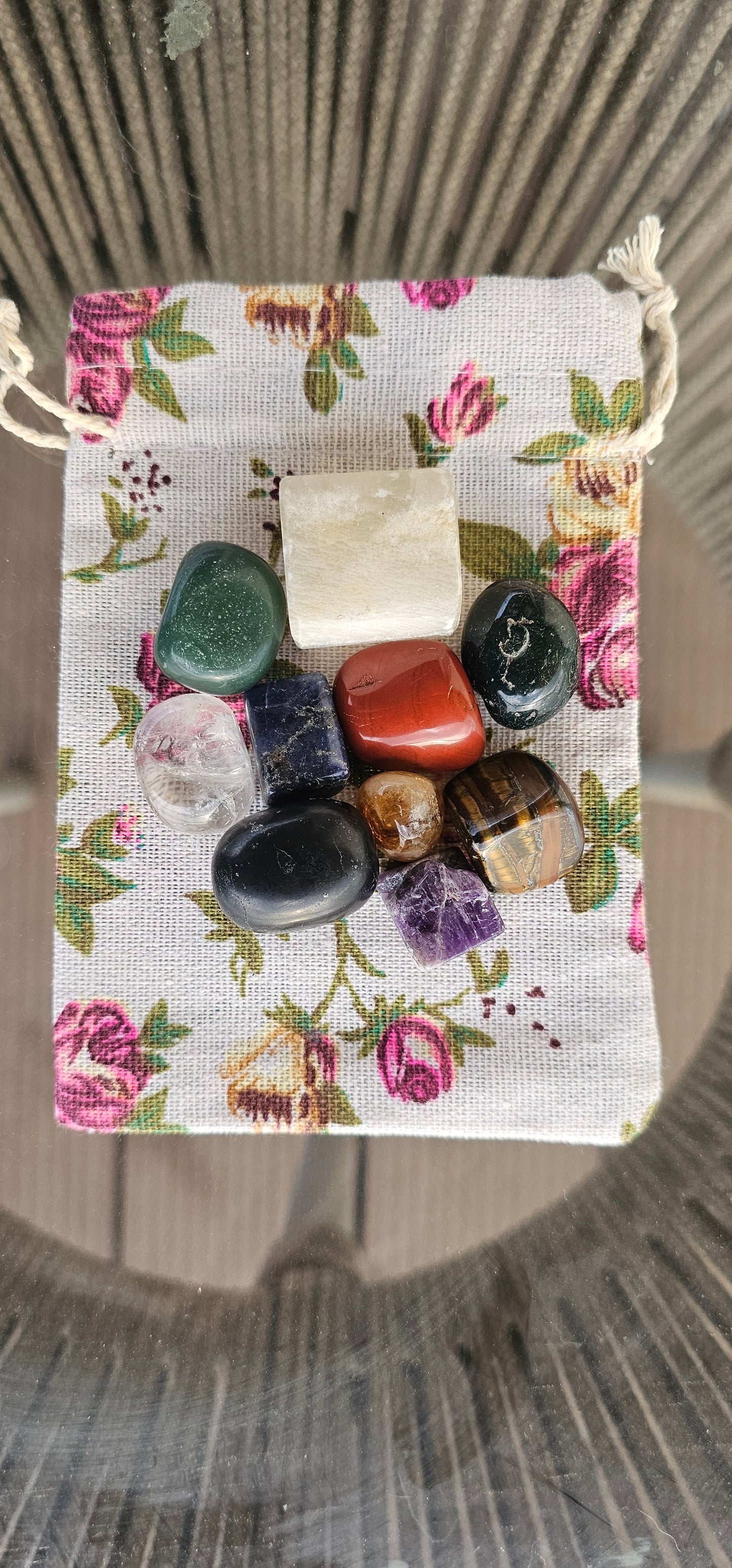 🔮 Navratri 9 Crystal Tumbles Set (+ Bonus Stone)