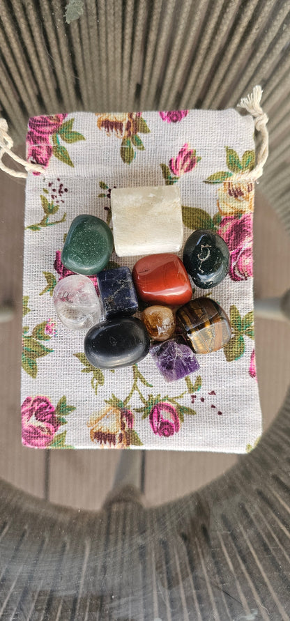 🔮 Navratri 9 Crystal Tumbles Set (+ Bonus Stone)