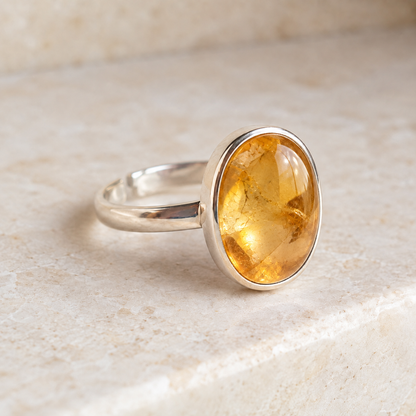 Study Crystal - Citrine Ring