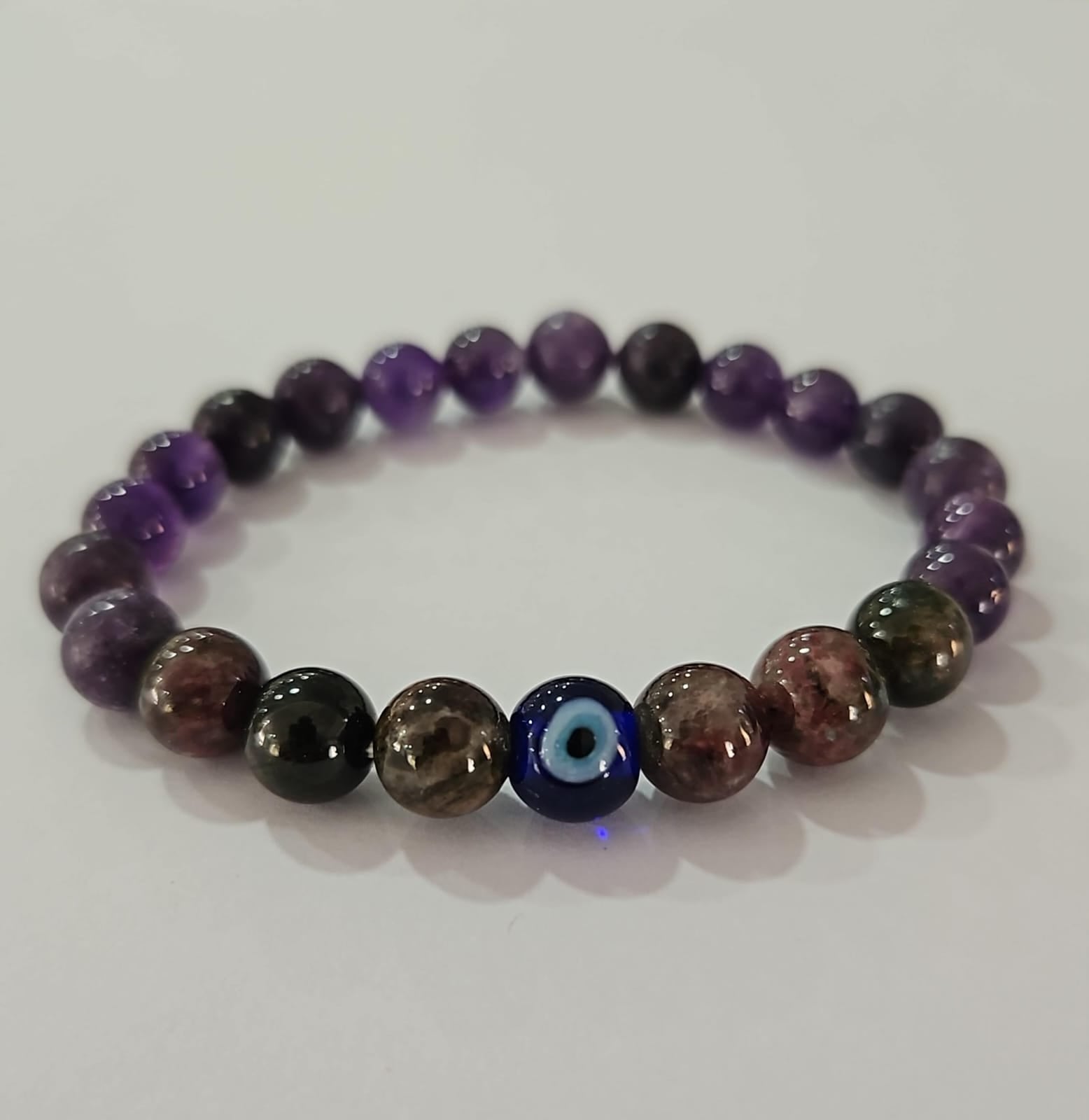 Amethyst with Evil Eye Bracelet - The Guardian of Tranquility and Protection - Stepup9