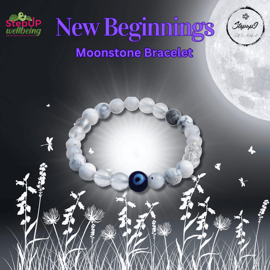 Moonstone and Selenite Bracelet - The Beacon of New Beginnings - Stepup9