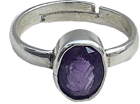 Silver Ring Adjustable - Amethyst - Stepup9