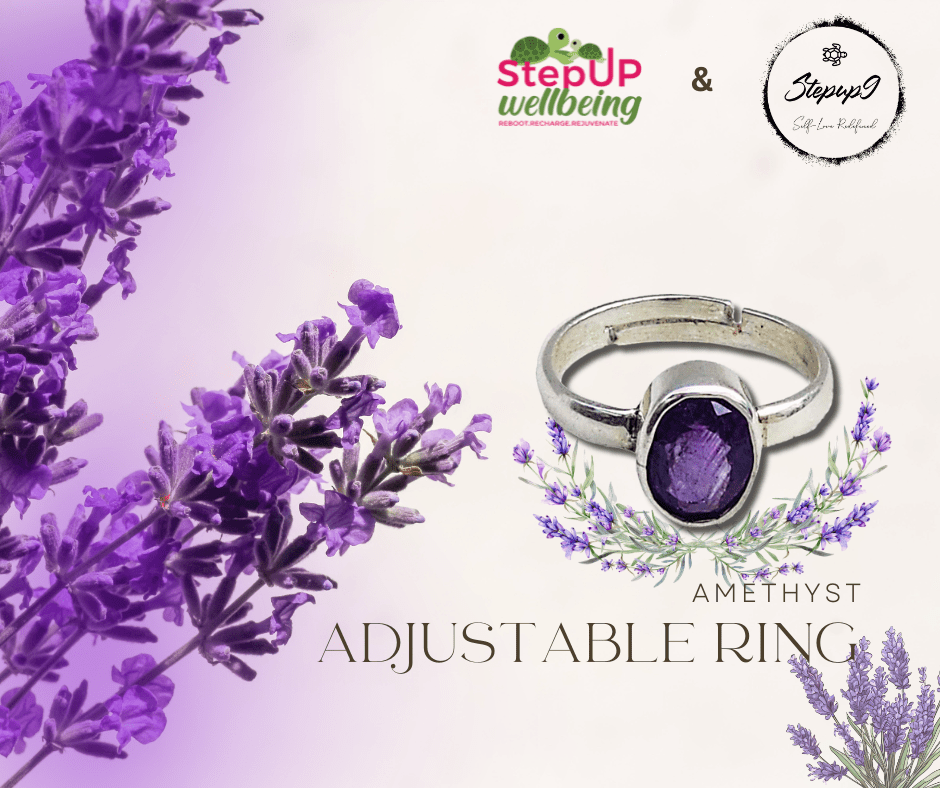 Silver Ring Adjustable - Amethyst - Stepup9