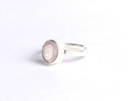 Silver Ring Adjustable - Rose Quartz - Stepup9